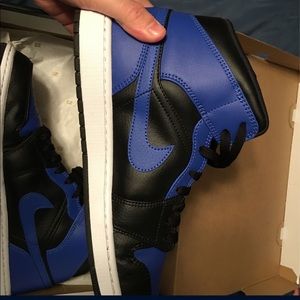 Jordan 1 mid, worn maybe once. Never worn outside. Like new with box
